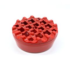 Yuvarlak Metal Küllük - Kırmızı