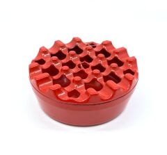 Yuvarlak Metal Küllük - Kırmızı