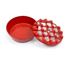 Yuvarlak Metal Küllük - Kırmızı