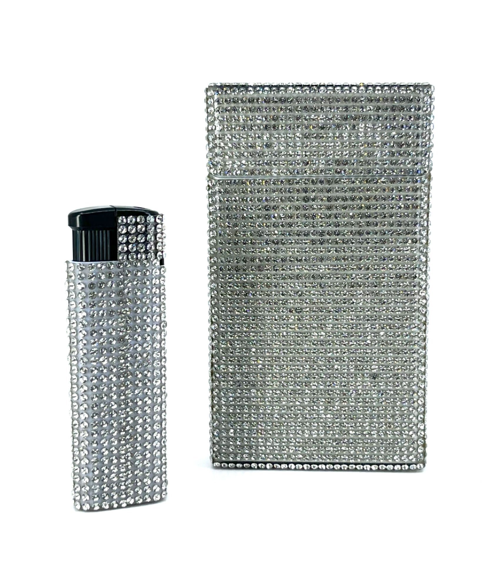 Swaroski Taşlı Tabaka ve Mum Alev Çakmak