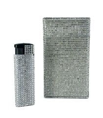 Swaroski Taşlı Tabaka ve Mum Alev Çakmak