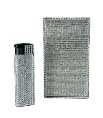 Swaroski Taşlı Tabaka ve Mum Alev Çakmak