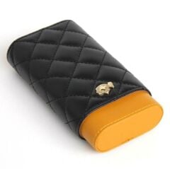 Seyahat Humidor / Puro Saklama Kutusu Sarı-Siyah