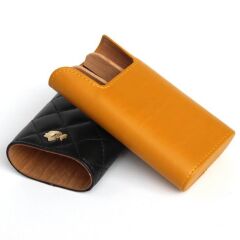 Seyahat Humidor / Puro Saklama Kutusu Sarı-Siyah