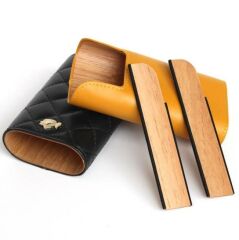 Seyahat Humidor / Puro Saklama Kutusu Sarı-Siyah