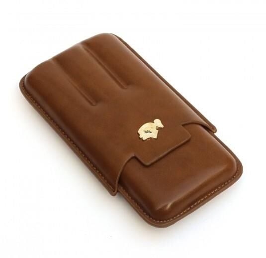 Seyahat Humidor / Puro Saklama Kutusu 3 Bölmeli Kahverengi