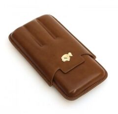 Seyahat Humidor / Puro Saklama Kutusu 3 Bölmeli Kahverengi