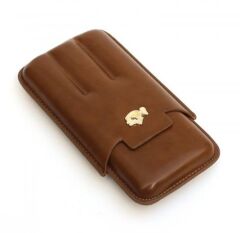 Seyahat Humidor / Puro Saklama Kutusu 3 Bölmeli Kahverengi