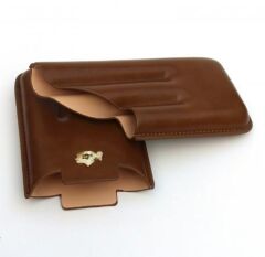 Seyahat Humidor / Puro Saklama Kutusu 3 Bölmeli Kahverengi