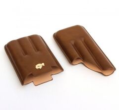 Seyahat Humidor / Puro Saklama Kutusu 3 Bölmeli Kahverengi