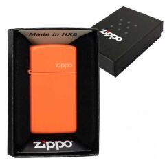 Zippo Logo Design Turuncu Slim Çakmak
