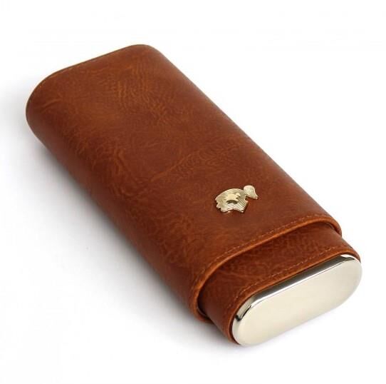 Seyahat Humidor / Puro Saklama Kutusu Açık Kahverengi
