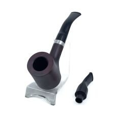 Pipsan Poker Gümüş Renk Bilezik 9mm Filtreli Çift Ağızlıklı Pipo - Vişne