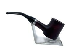 Pipsan Poker Gümüş Renk Bilezik 9mm Filtreli Çift Ağızlıklı Pipo - Vişne