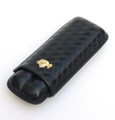 Cohiba Seyahat Humidor / Puro Saklama Kutusu 2 Bölmeli Siyah