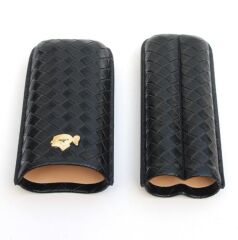 Cohiba Seyahat Humidor / Puro Saklama Kutusu 2 Bölmeli Siyah