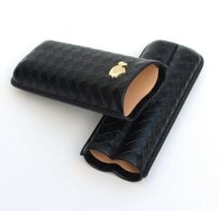 Cohiba Seyahat Humidor / Puro Saklama Kutusu 2 Bölmeli Siyah