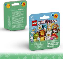 LEGO Minifigures Hayvanlar Seri 28 71051 – 5 Yaş ve Üzeri Çocuklar için Papağan, Aslan ve Sevimli Tavşan Dahil 12 Sürpriz Minifigürden 1'ini İçeren Yaratıcı Oyuncak Yapım Seti, Hediye Fikri