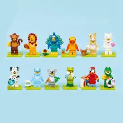 LEGO Minifigures Hayvanlar Seri 28 71051 – 5 Yaş ve Üzeri Çocuklar için Papağan, Aslan ve Sevimli Tavşan Dahil 12 Sürpriz Minifigürden 1'ini İçeren Yaratıcı Oyuncak Yapım Seti, Hediye Fikri