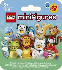 LEGO Minifigures Hayvanlar Seri 28 71051 – 5 Yaş ve Üzeri Çocuklar için Papağan, Aslan ve Sevimli Tavşan Dahil 12 Sürpriz Minifigürden 1'ini İçeren Yaratıcı Oyuncak Yapım Seti, Hediye Fikri