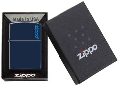 Zippo Navy Matte Logo Lacivert Çakmak
