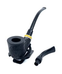 Dapper Churchwarden (Okuma) Piposu 9 mm Filtreli Gül Kökü - Siyah 3765