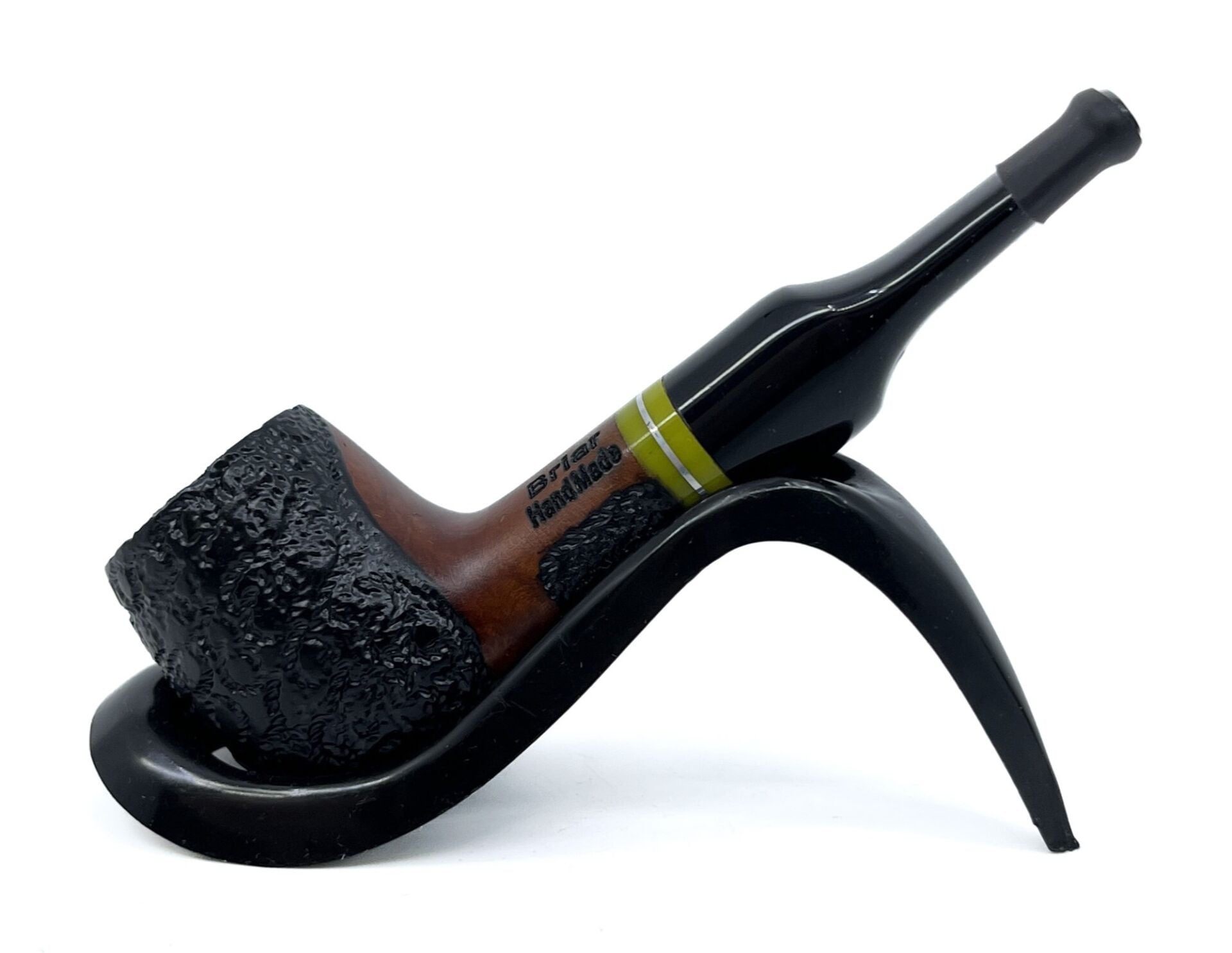 Pipsan İşlemeli El Yapımı Gül Kökü (Briar) Mini Pipo 9mm Filtreli - Model No: 13