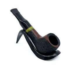 Pipsan İşlemeli El Yapımı Gül Kökü (Briar) Mini Pipo 9mm Filtreli - Model No: 13