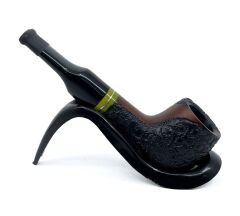 Pipsan İşlemeli El Yapımı Gül Kökü (Briar) Mini Pipo 9mm Filtreli - Model No: 13