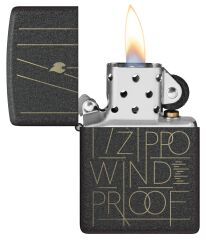 Zippo Black Crackle Windproof Dizayn Çakmak