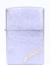 Zippo Reg Brush Fin Chrome Logo