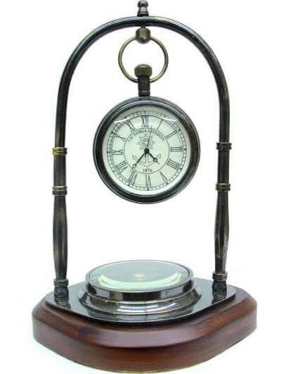 Dekoratif Masaüstü Köstekli Saat ve Pusula