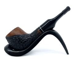 Pipsan İşlemeli El Yapımı Gül Kökü (Briar) Mini Pipo 9mm Filtreli - Model No: 16