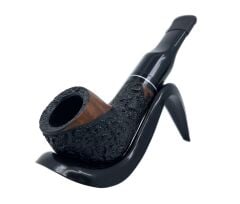 Pipsan İşlemeli El Yapımı Gül Kökü (Briar) Mini Pipo 9mm Filtreli - Model No: 16