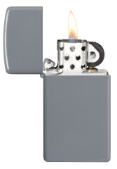 Zippo Slim Flat Grey - Gri Dizayn Çakmak