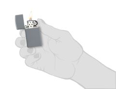 Zippo Slim Flat Grey - Gri Dizayn Çakmak