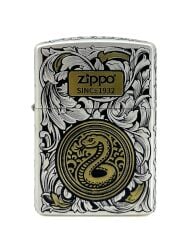 Zippo Deep Carve Snake Floral Dizayn Armor Case Özel Seri Çakmak