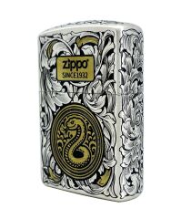 Zippo Deep Carve Snake Floral Dizayn Armor Case Özel Seri Çakmak