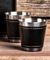 Paslanmaz Çelik Matara ve 4 Shot Set Siyah