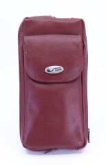 Şahin Bordo Deri Pipo Taşıma Çantası