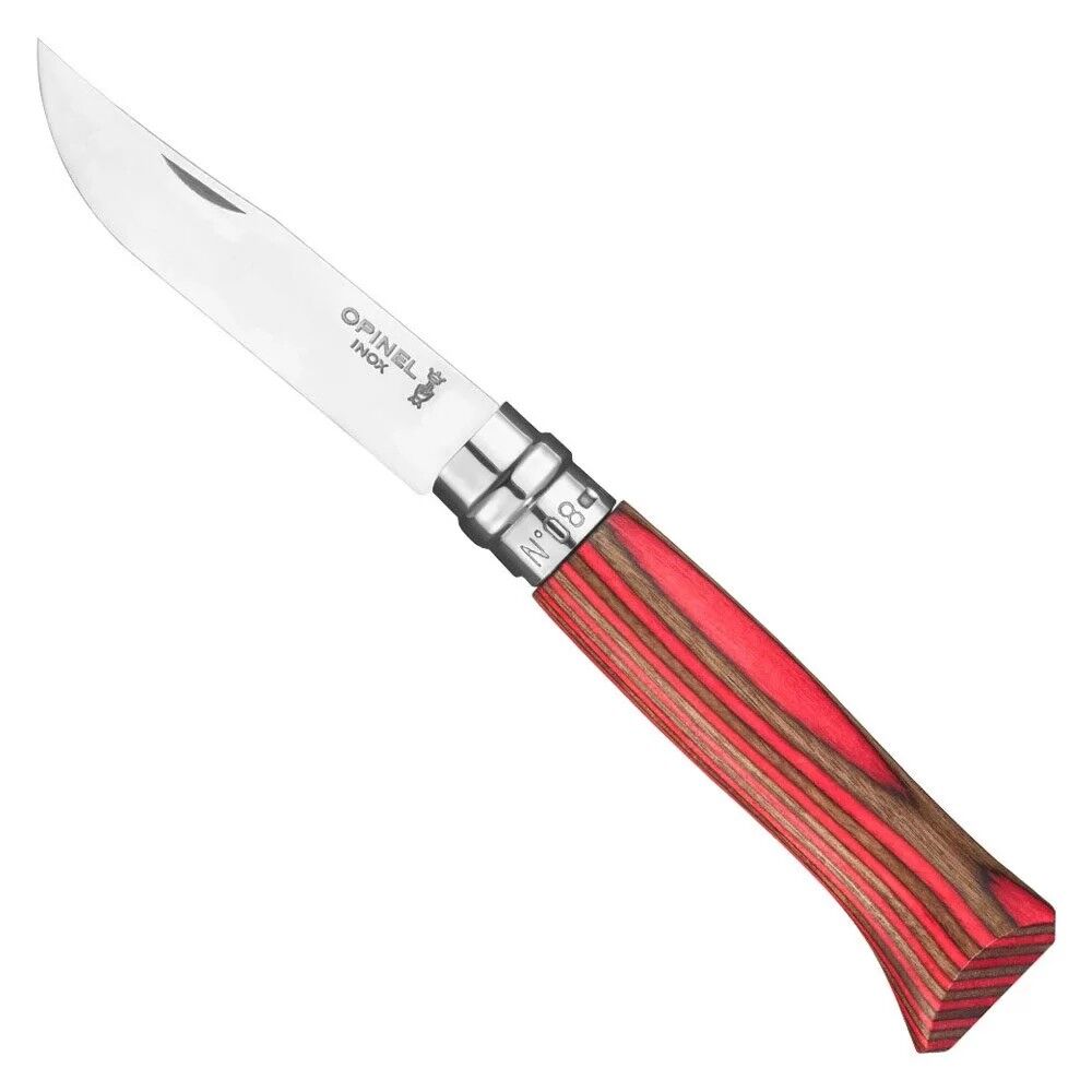 Opinel No 8 Laminated Birch Özel Seri Paslanmaz Bıçak (Kırmızı)