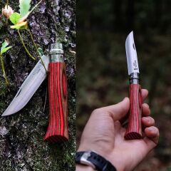 Opinel No 8 Laminated Birch Özel Seri Paslanmaz Bıçak (Kırmızı)