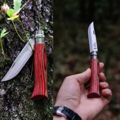 Opinel No 8 Laminated Birch Özel Seri Paslanmaz Bıçak (Kırmızı)