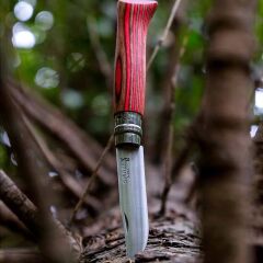 Opinel No 8 Laminated Birch Özel Seri Paslanmaz Bıçak (Kırmızı)
