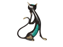 Pirinç Kedi Figürü