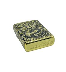Zippo Armor® Dragon & Arabesque 360° Multi Cut Deep Carve Black - Epoxy Infill Dizayn Özel Seri Çakmak