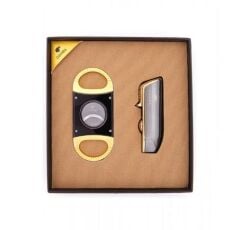 Cohiba Puro Makası ve Çakmak Puro Seti Gold