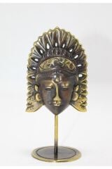 Masaüstü Pirinç Buddha Mask Figür