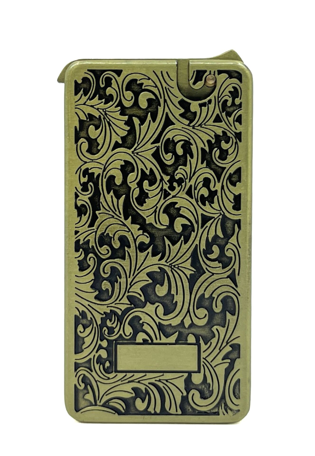 Zenit Klasik Kabartma Gravür Desenli Bronz Renk Metal Çakmak