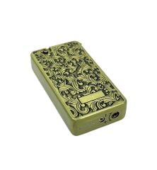 Zenit Klasik Kabartma Gravür Desenli Bronz Renk Metal Çakmak